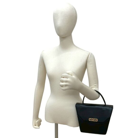 Celine Vintage Calf Leather Red Lining Handbag Mini Black - Picture 2 of 10